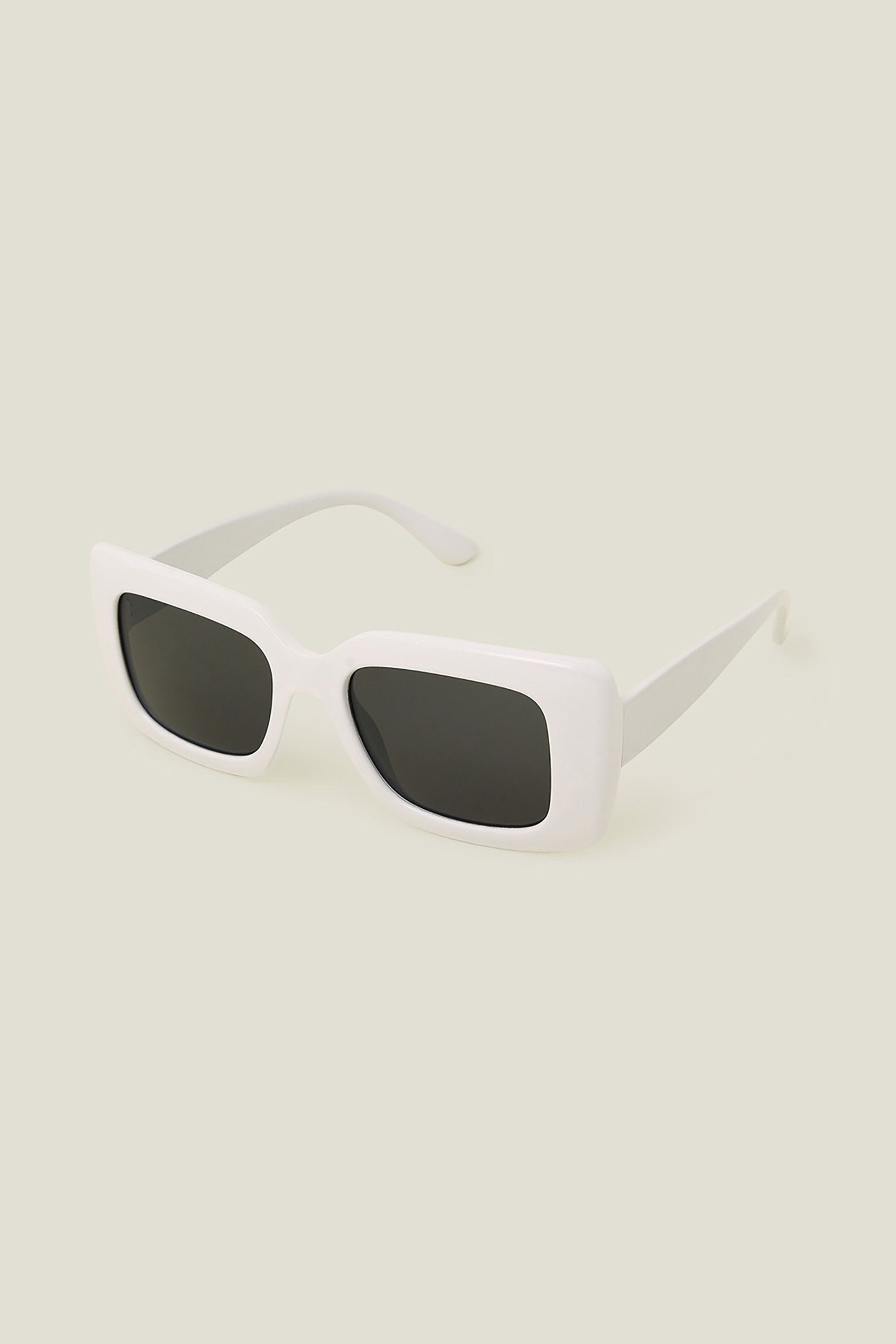 Accessorize White Soft Square Frame Sunglasses - Image 1 of 3
