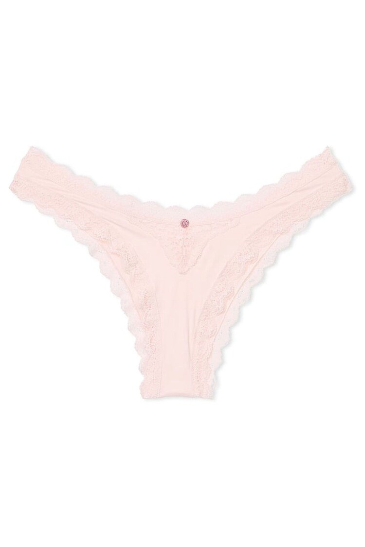 Victoria's Secret Purest Pink Lace Trim Brazilian Knickers - Image 3 of 3