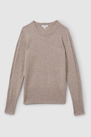 Reiss Neutral Annie Wool Blend Crew Neck Jumper with Cashmere - Image 2 of 5