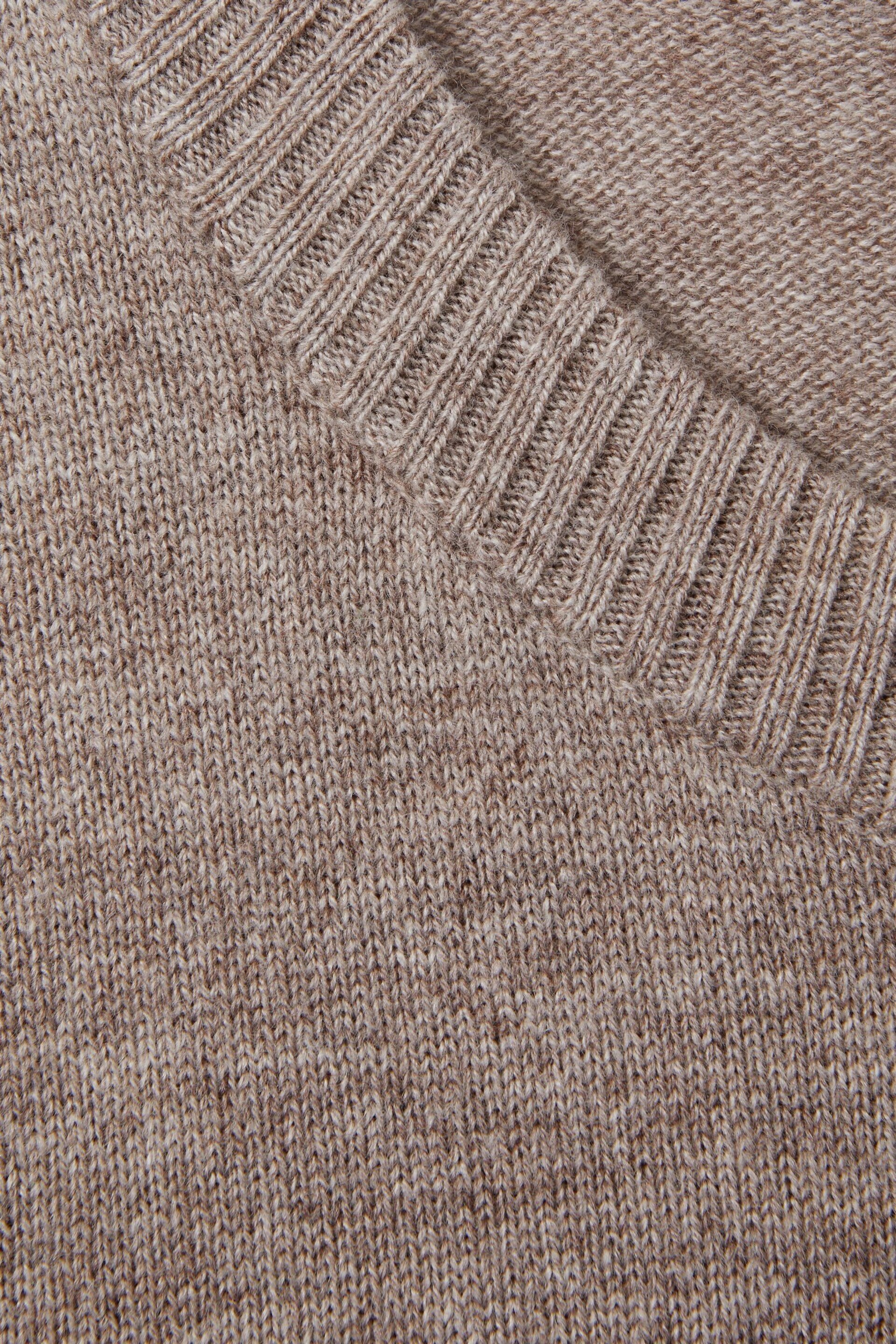 Reiss Neutral Annie Wool Blend Crew Neck Jumper with Cashmere - Image 5 of 5