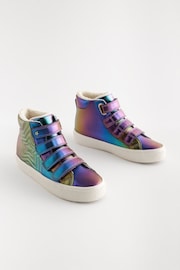 Multi Metallic Wide Fit (G) High Top Trainer With Touch Close Fastening - Image 1 of 5