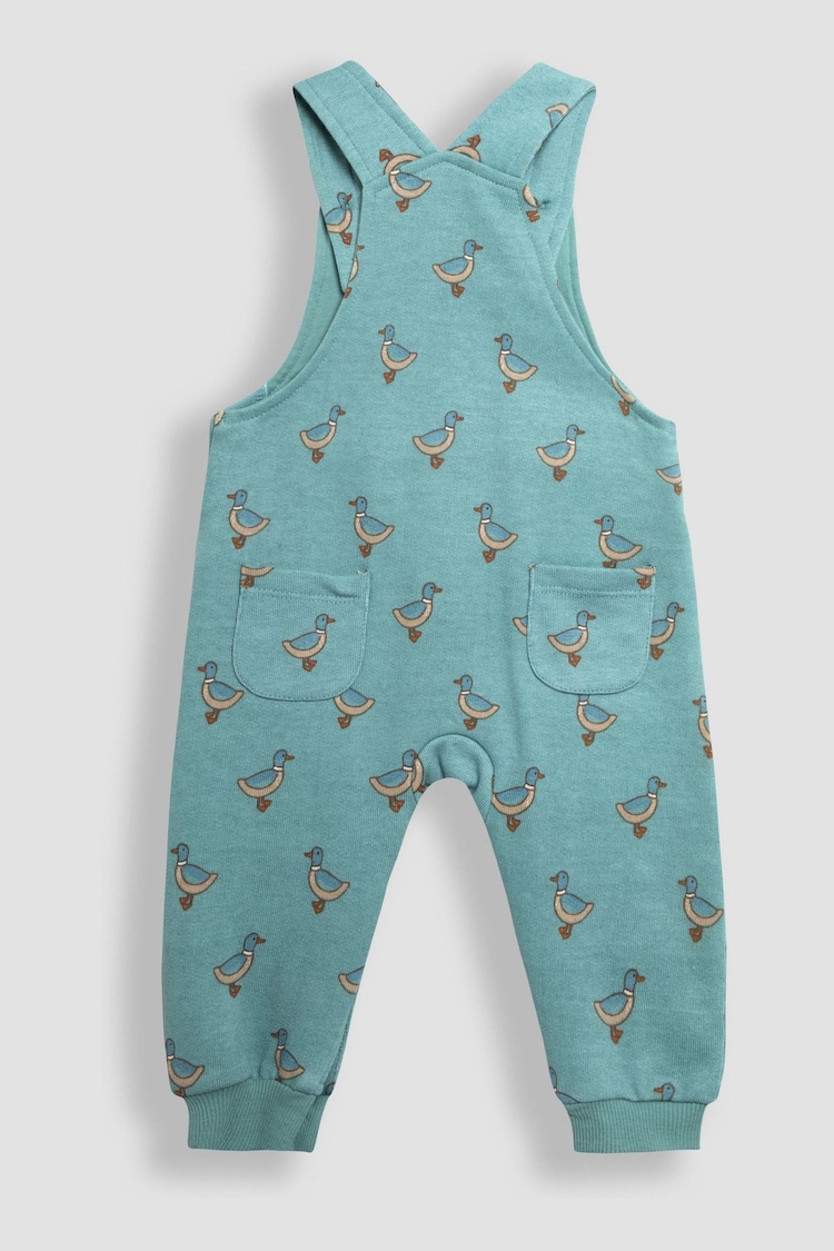 JoJo Maman Bébé Blue Duck Print Dungarees & Top Set - Image 2 of 6