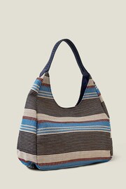 Accessorize Blue Textured Stripe Shoulder Bag - Image 3 of 4