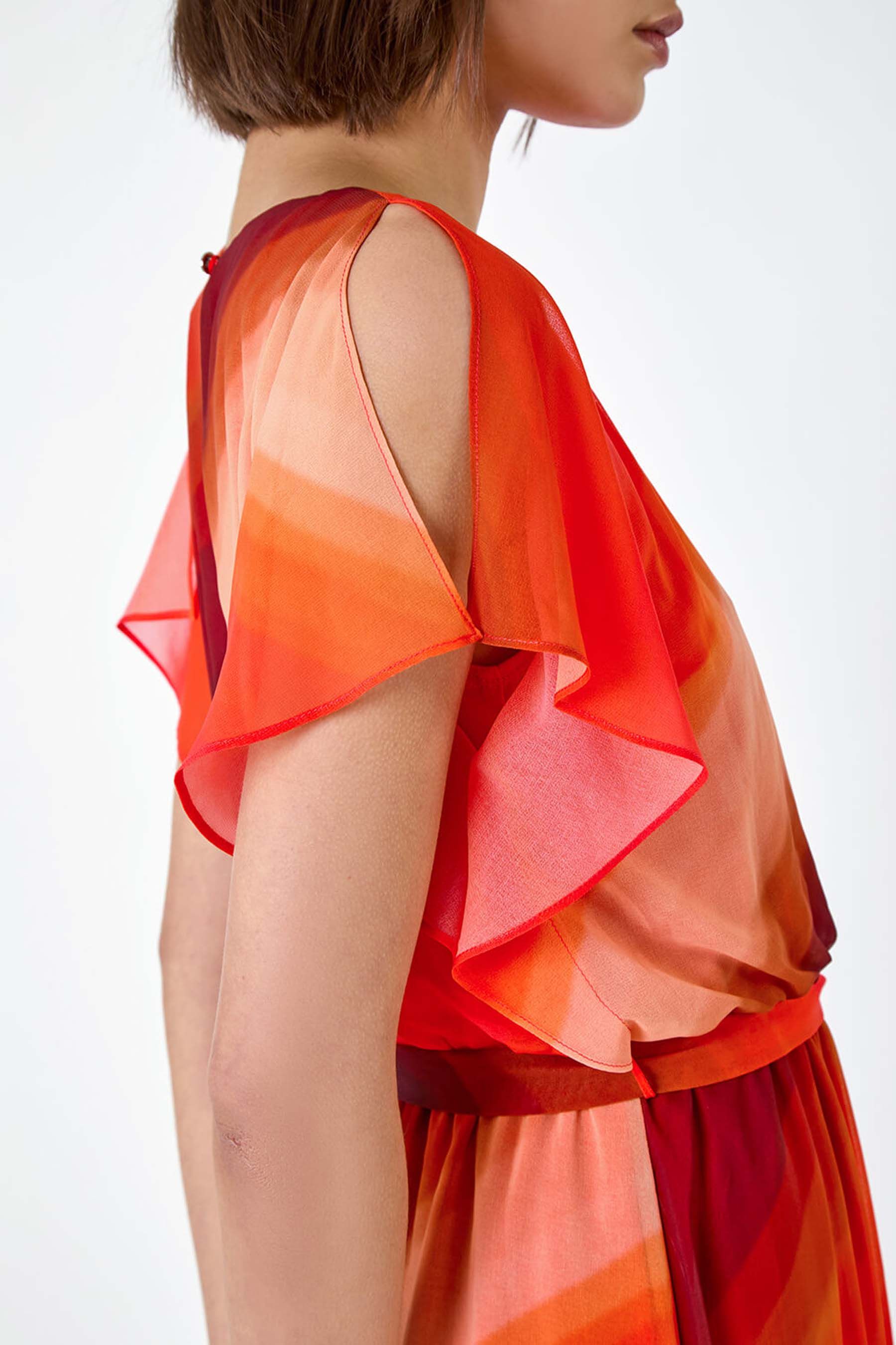 Buy Roman Orange Ombre Cape Sleeve Midi Dress from the Next UK online shop