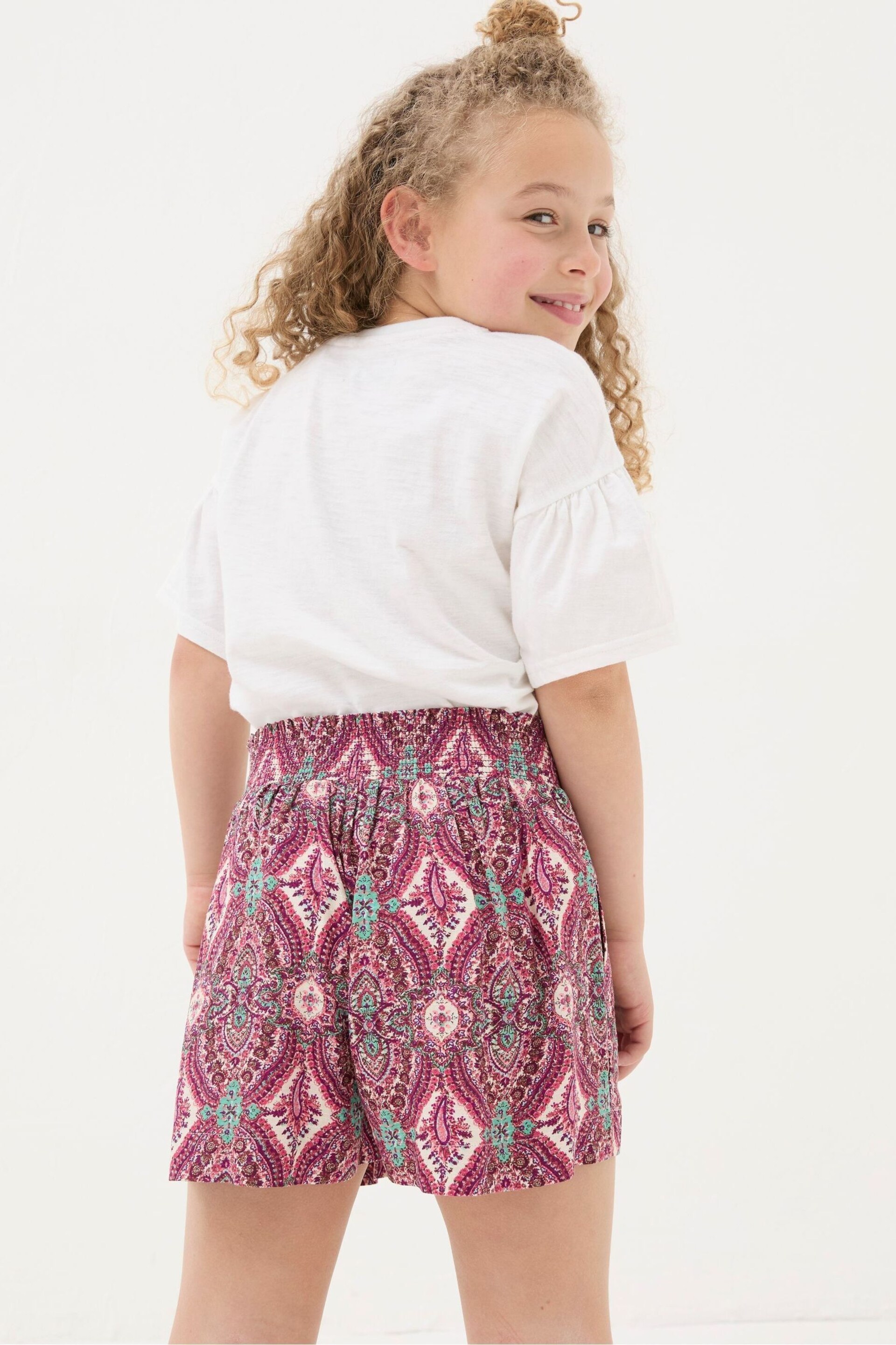 FatFace Purple Paisley Print Flippy Shorts - Image 2 of 5