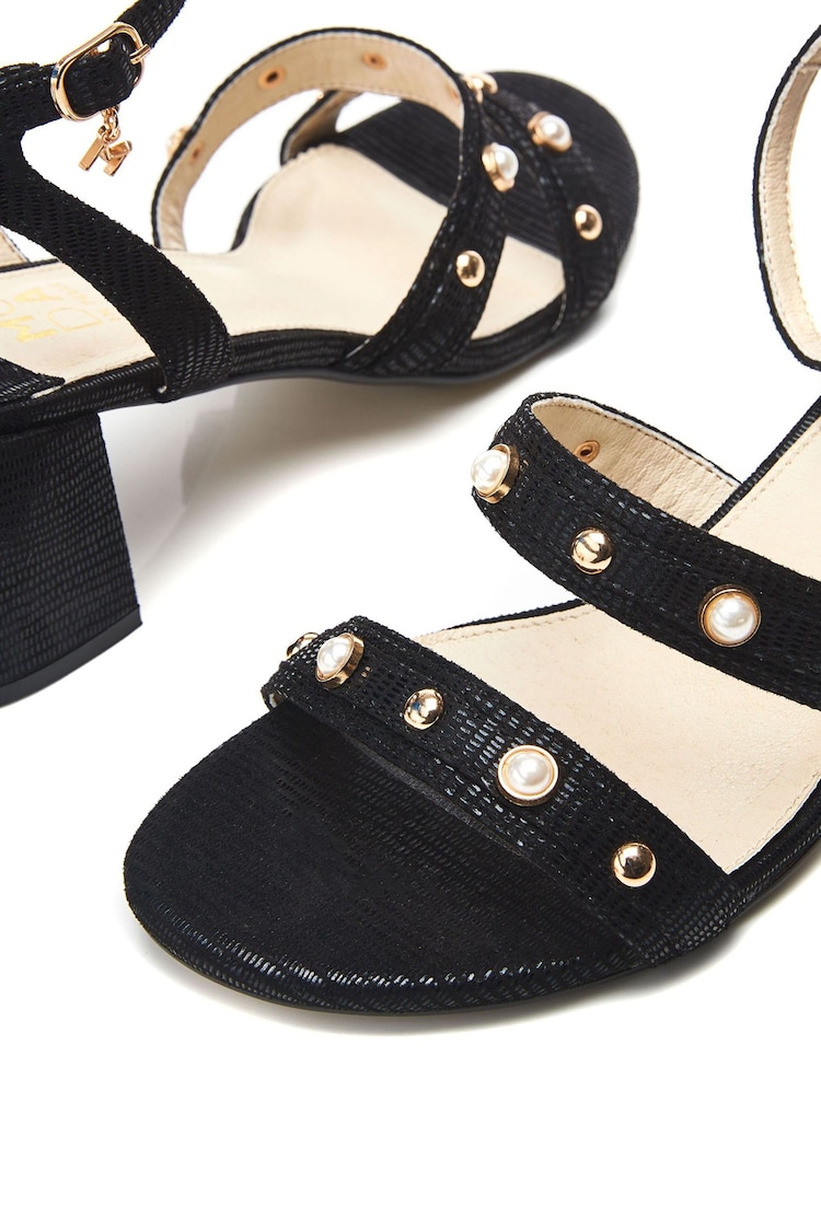 Moda in Pelle Morrila Two Part Pearl Detail Block Sandals - Image 4 of 4