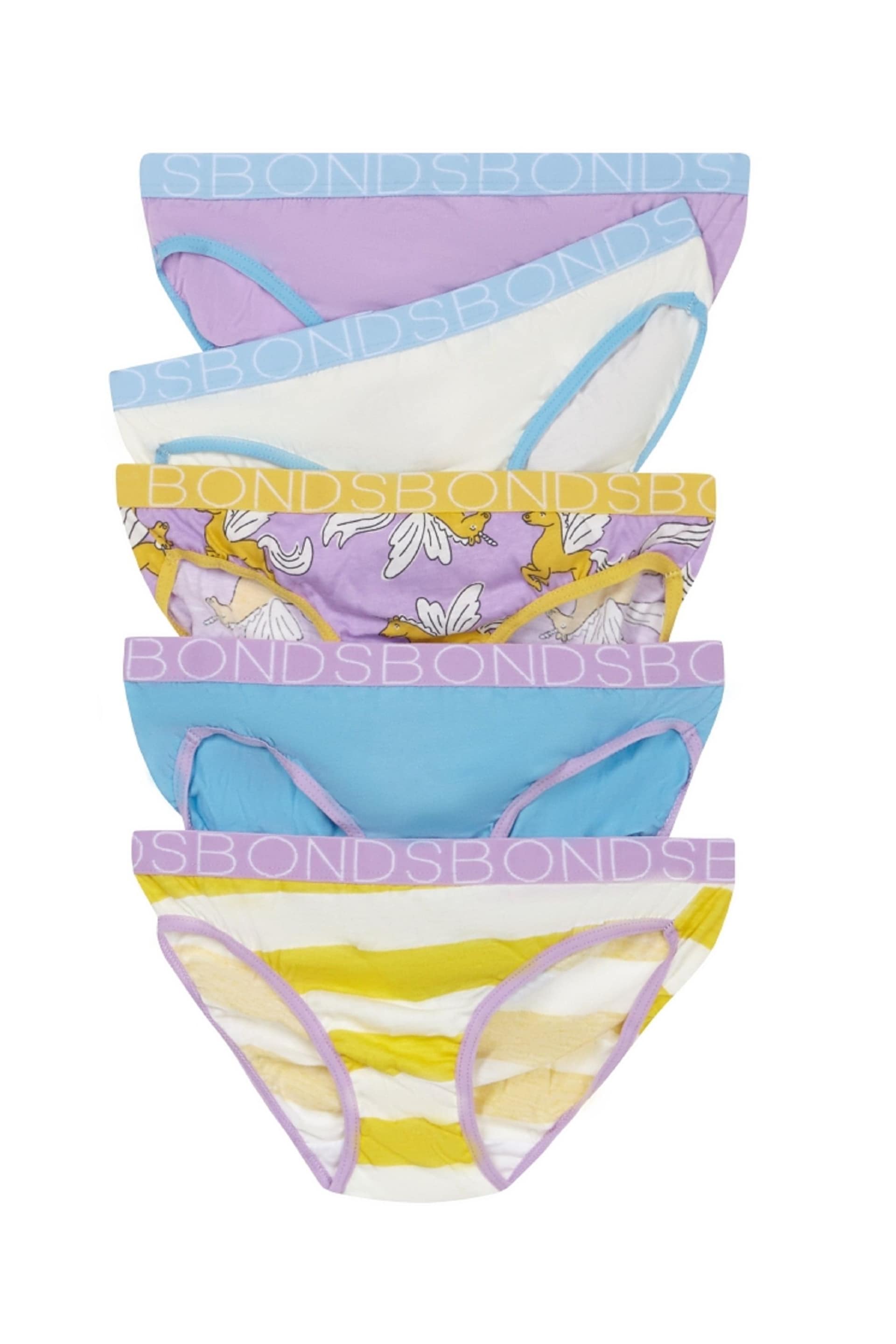 Bonds Purple Stripe Bikini Briefs 5 Pack - Image 1 of 3