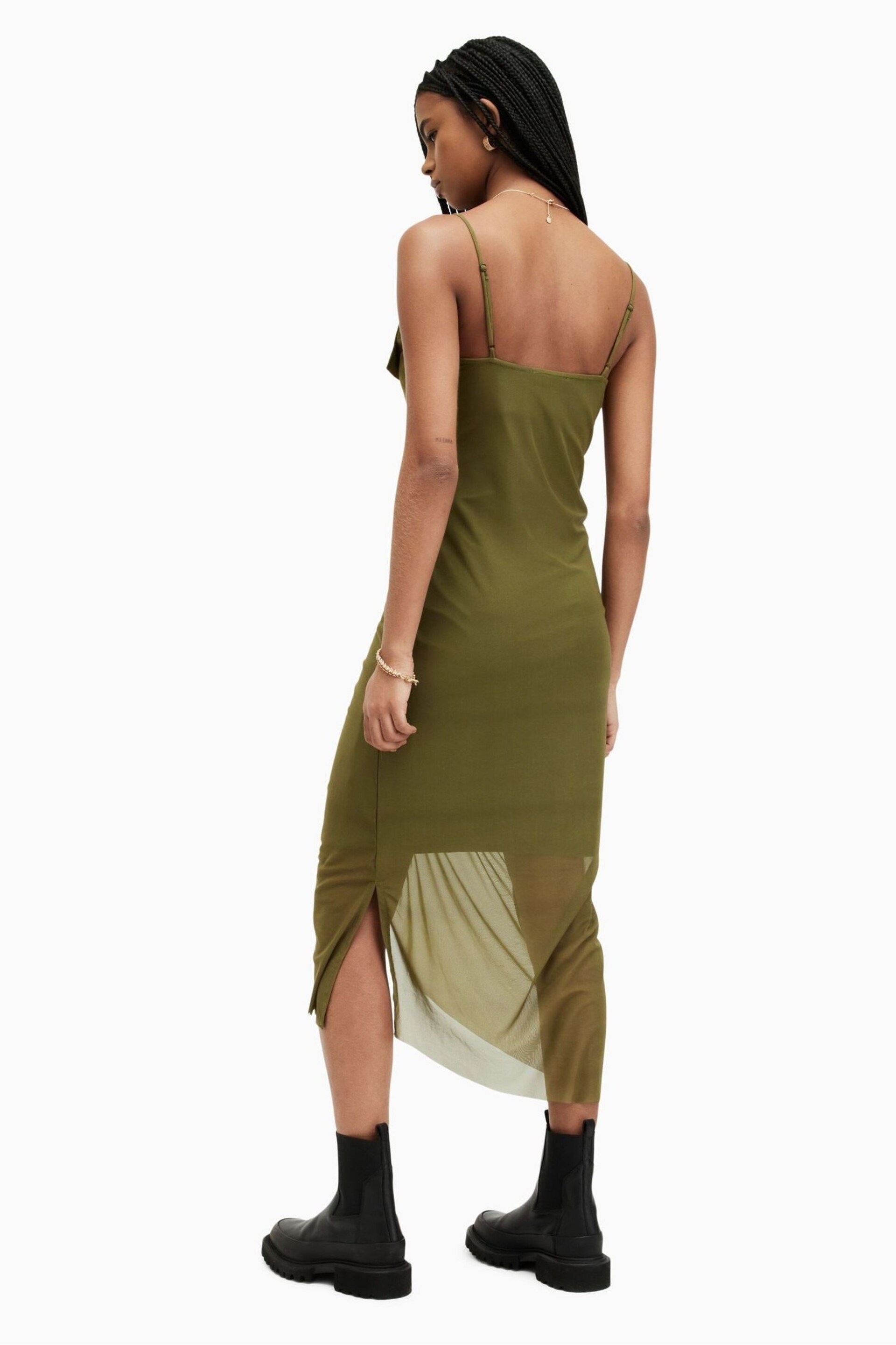 AllSaints Green Ulla Dress - Image 2 of 6