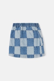 Angel & Rocket Blue Quinn Patchwork 100% Cotton Denim Skirt - Image 4 of 5