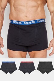 BadRhino Big & Tall Black Waistband Boxers 3 Pack - Image 1 of 4