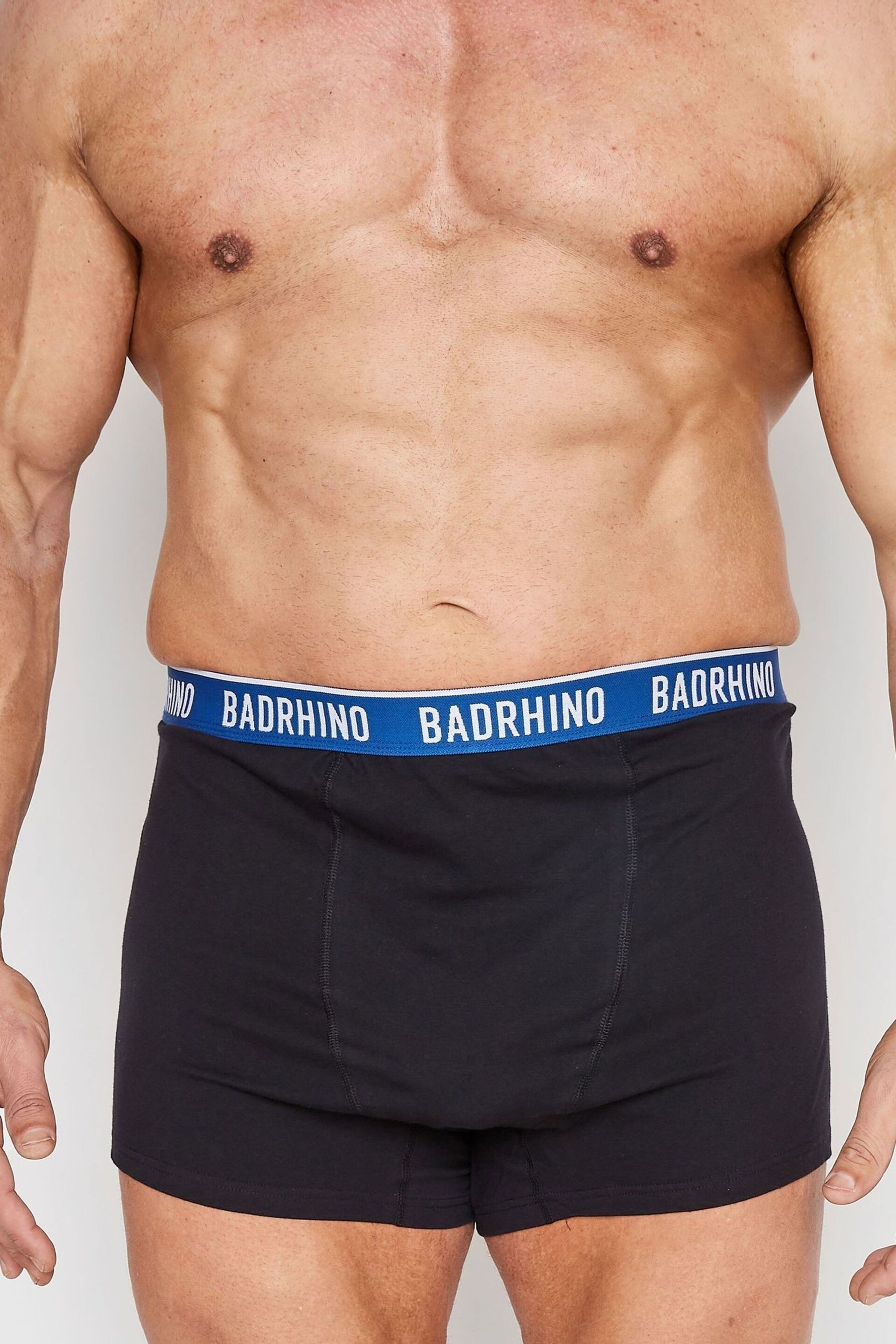 BadRhino Big & Tall Black Waistband Boxers 3 Pack - Image 4 of 4