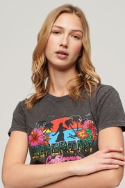 SUPERDRY Black SUPERDRY Cali Sticker Fitted T-Shirt - Image 3 of 6