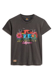 SUPERDRY Black SUPERDRY Cali Sticker Fitted T-Shirt - Image 4 of 6
