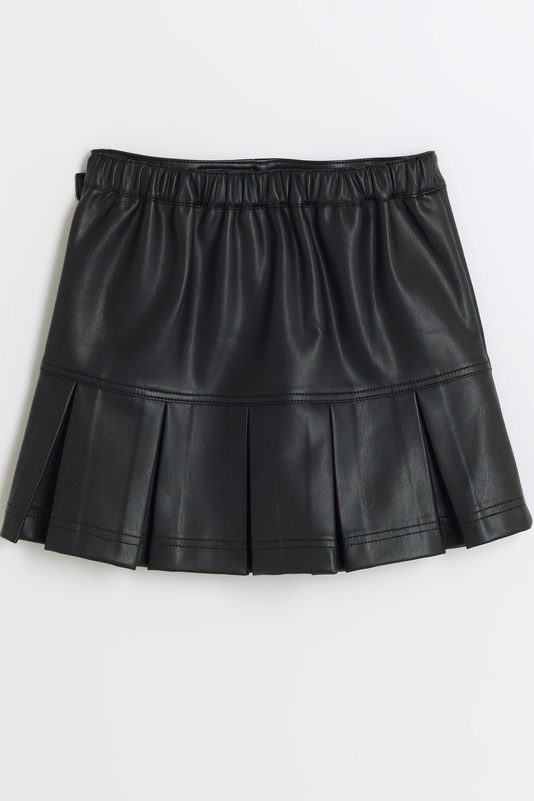 Buy River Island Black River Island Girls Faux Leather Pleated Skirt from Next Luxembourg