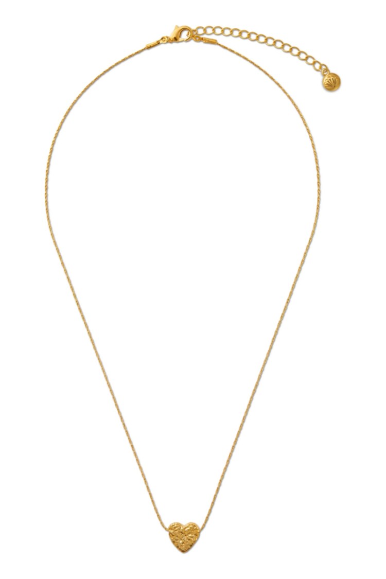 Orelia London 18k Gold Plating Molten Thread Thru Heart Collar Necklace - Image 1 of 2