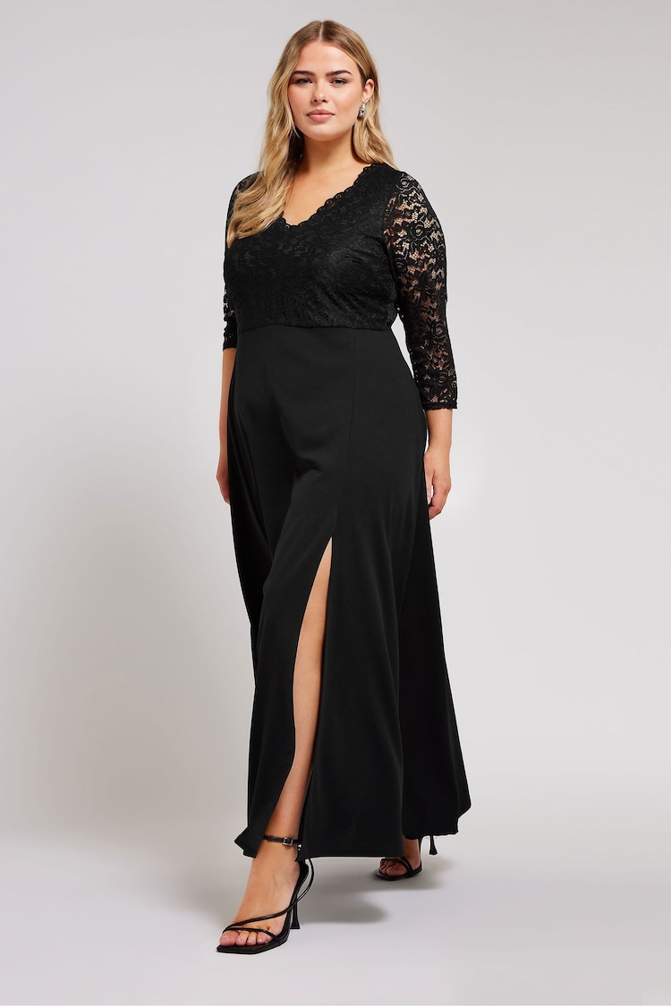 Yours Curve Black Lace Maxi Dress - Image 2 of 5