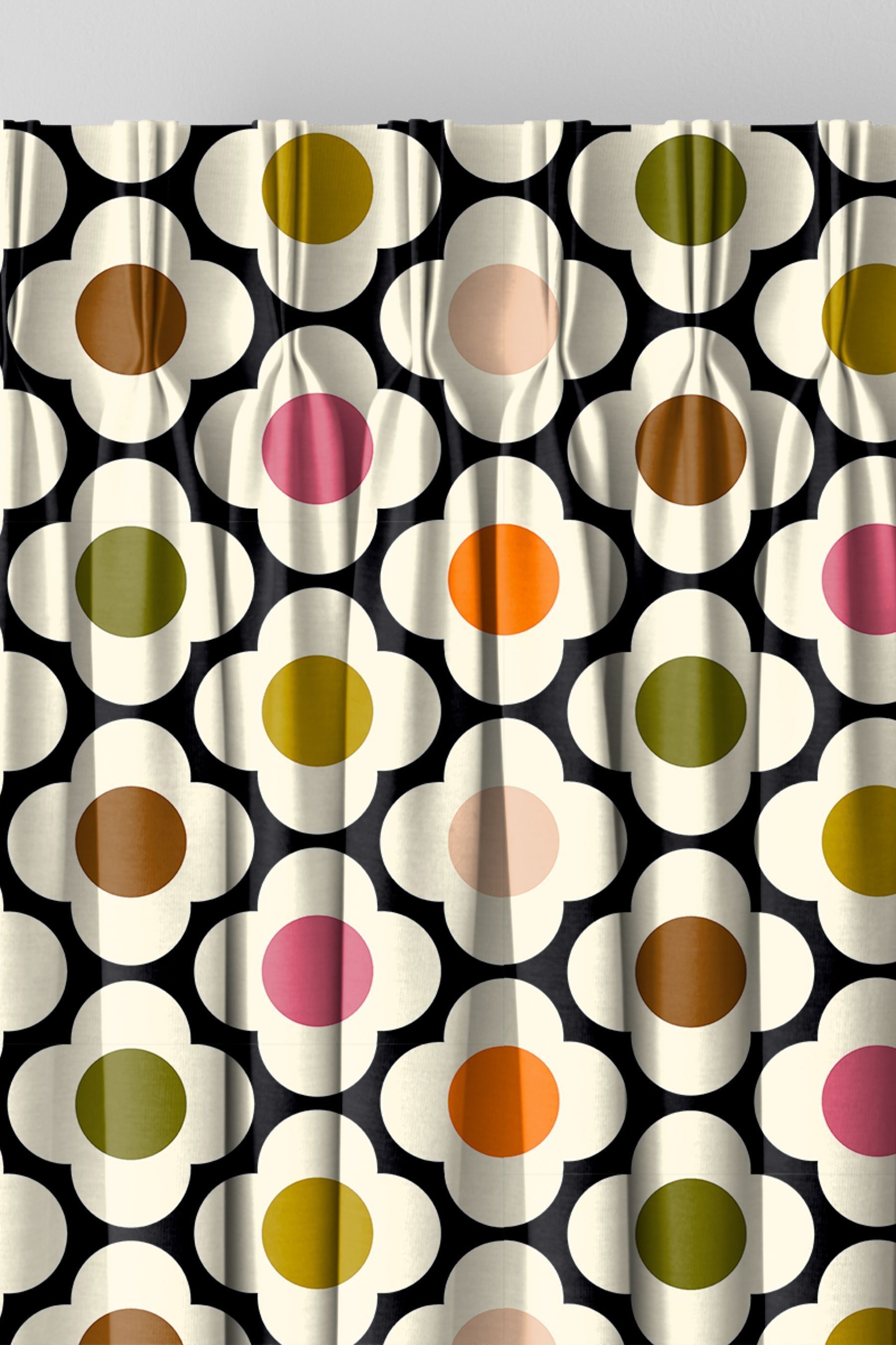 Buy Orla Kiely Black Multi Spot Flower Made to Measure 100 Cotton Curtains from the Next UK online shop