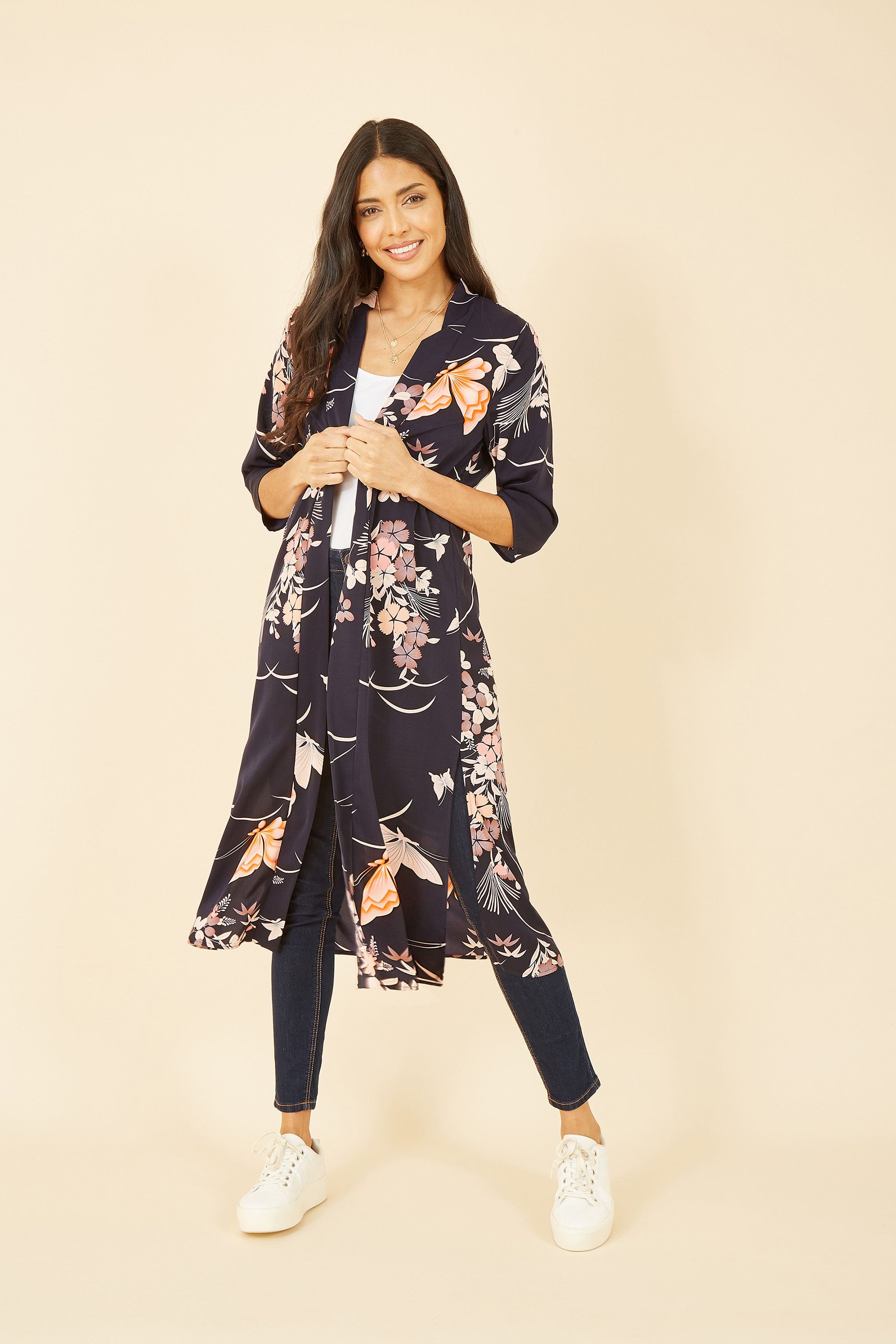 Buy Yumi Blue Butterfly Print Long Kimono Jacket from the Next UK online shop