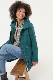 FatFace Tiegan Teal Blue Waterproof Coat - Image 3 of 6