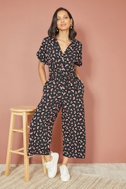 Yumi Black Watermelon Print Jumpsuit - Image 1 of 5