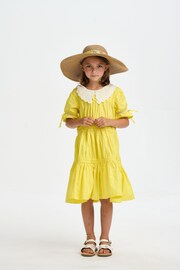 Nicole Miller Cream/Yellow Straw Sun Hat - Image 5 of 6