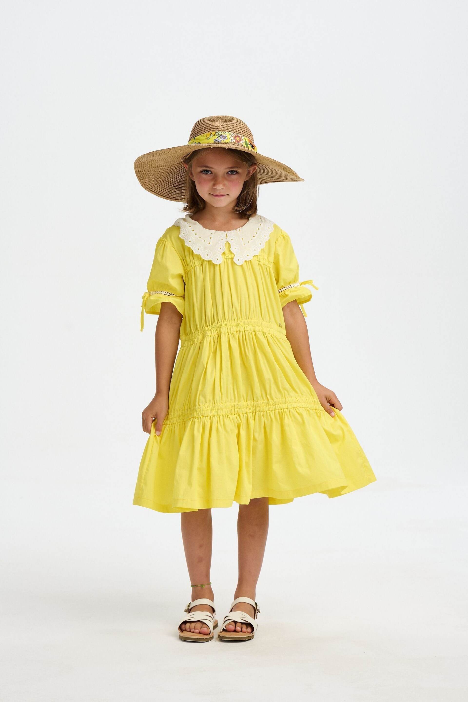 Nicole Miller Cream/Yellow Straw Sun Hat - Image 6 of 6