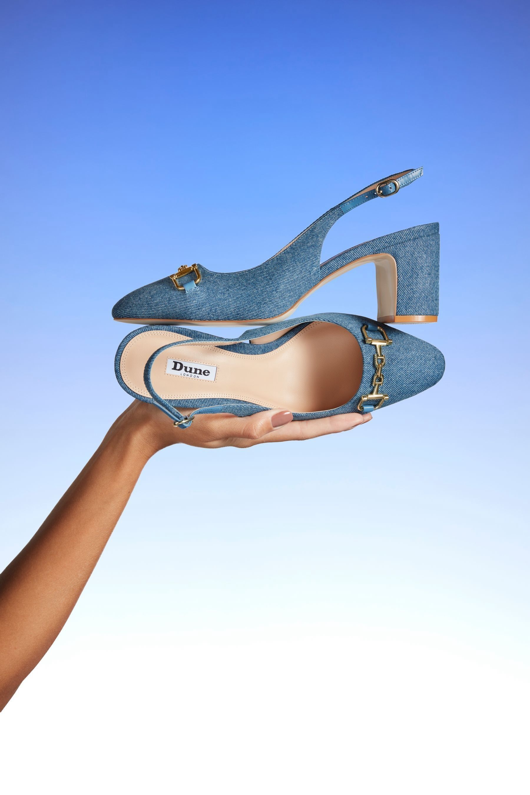 Buy Dune London Blue Choices Boucle Slingback Shoes from Next Luxembourg