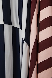 Reiss Navy/Off White Nola Colourblock Stripe Asymmetric Midi Dress - Image 6 of 6