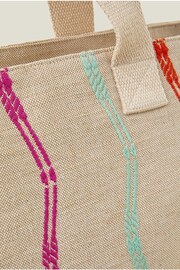 Accessorize Natural Wiggle Stripe Tote Bag - Image 4 of 4