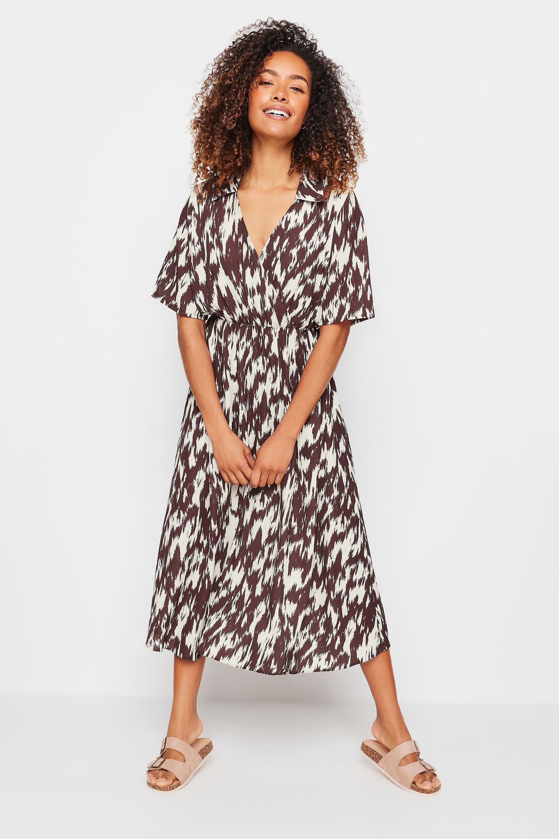Buy M Co Brown Printed Collared Shift Dress from Next Germany