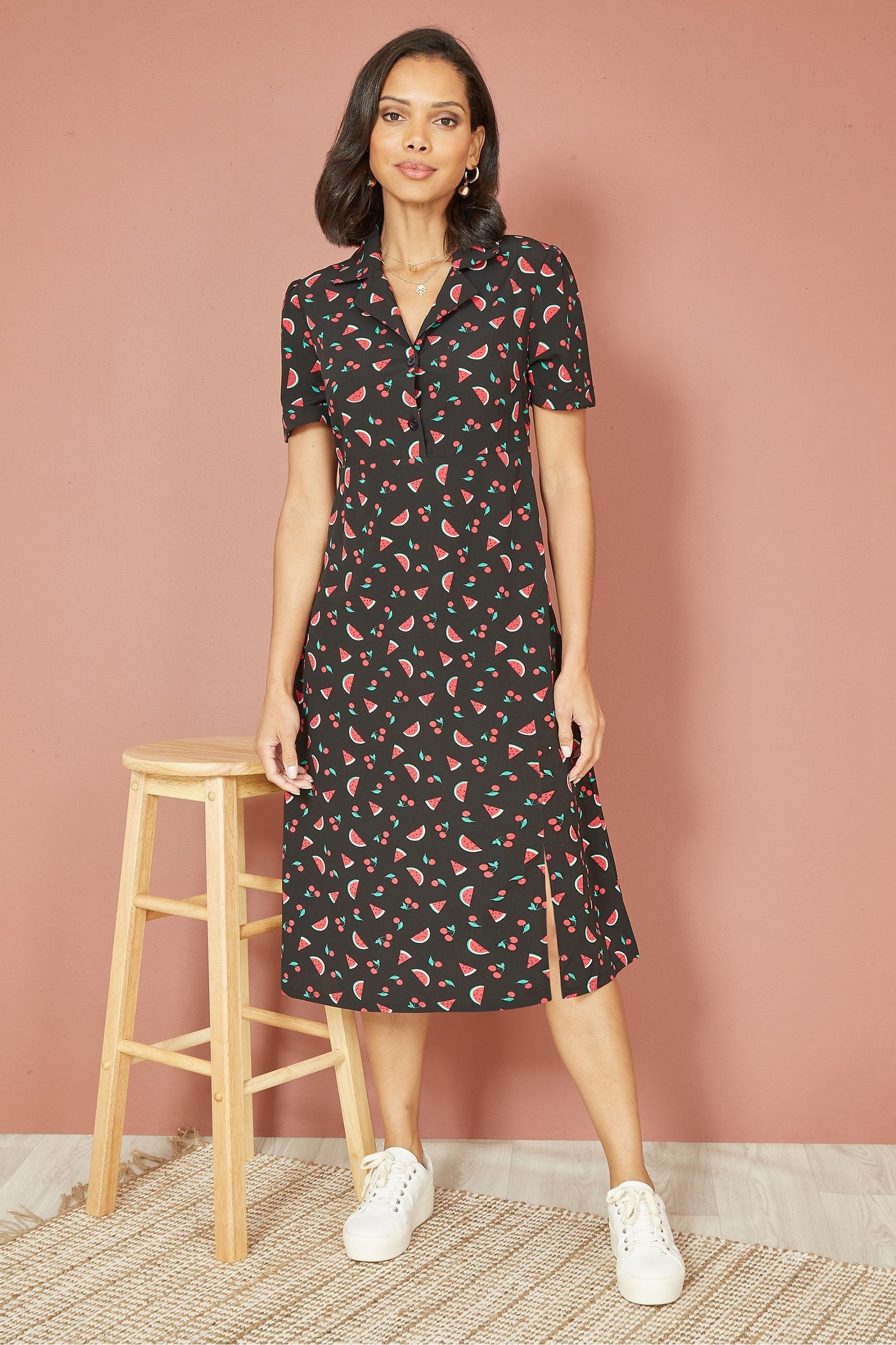 Side split shirt dress sale