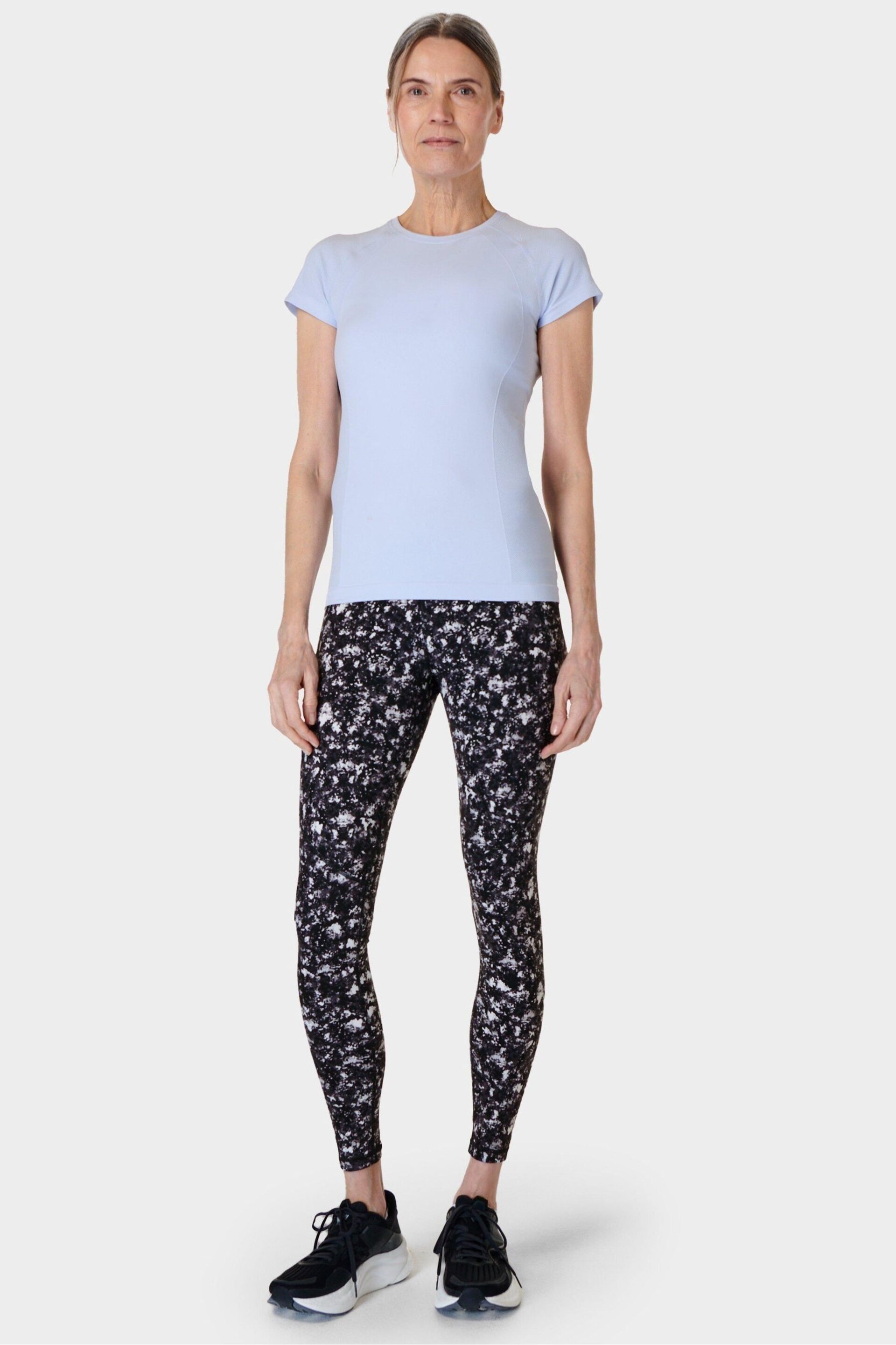 Sweaty Betty Black Electric Texture Print Full Length Power Workout Leggings - Image 4 of 10