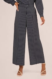 Adrianna Papell Blue Full Length Pinstripe Woven Trousers - Image 1 of 7