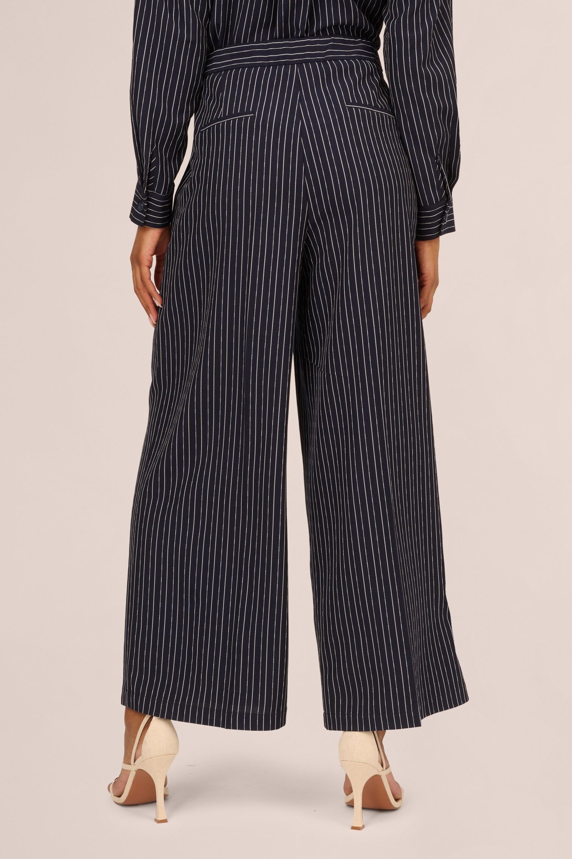 Adrianna Papell Blue Full Length Pinstripe Woven Trousers - Image 2 of 7