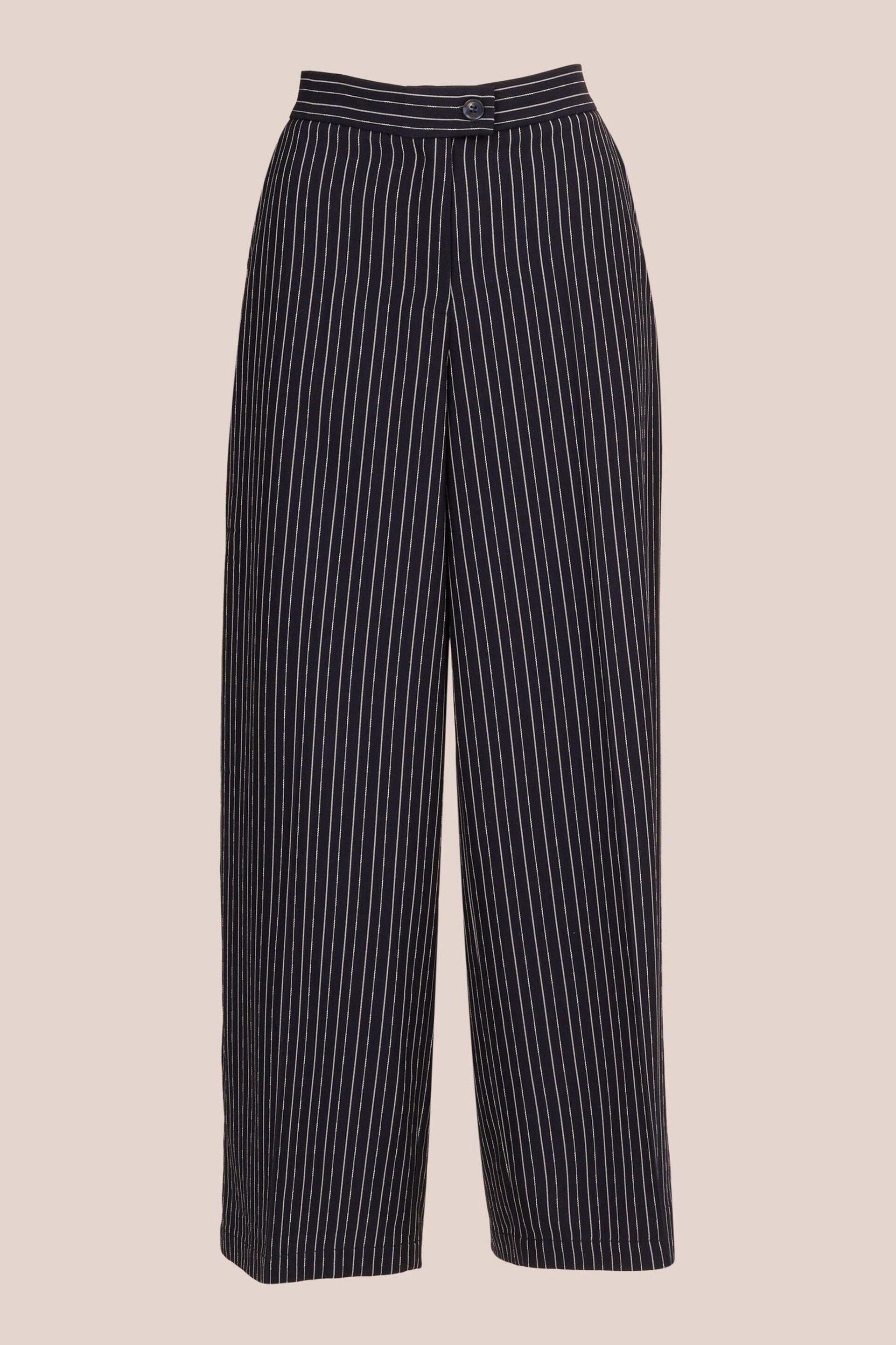 Adrianna Papell Blue Full Length Pinstripe Woven Trousers - Image 5 of 7