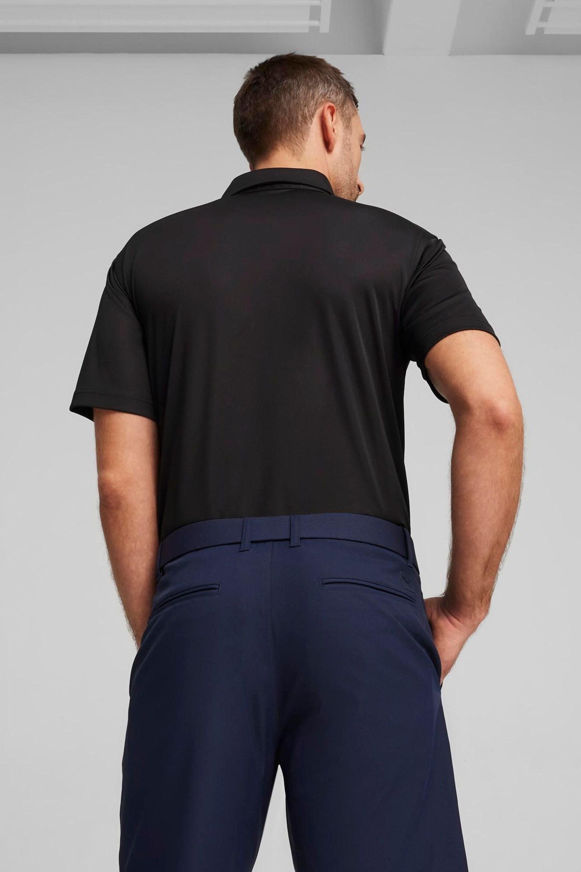 Puma Black Pure Solid Golf Mens Polo Shirt - Image 2 of 6