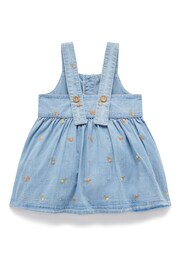 Purebaby Blue Denim Embroidered Dress - Image 2 of 6