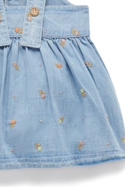 Purebaby Blue Denim Embroidered Dress - Image 4 of 6