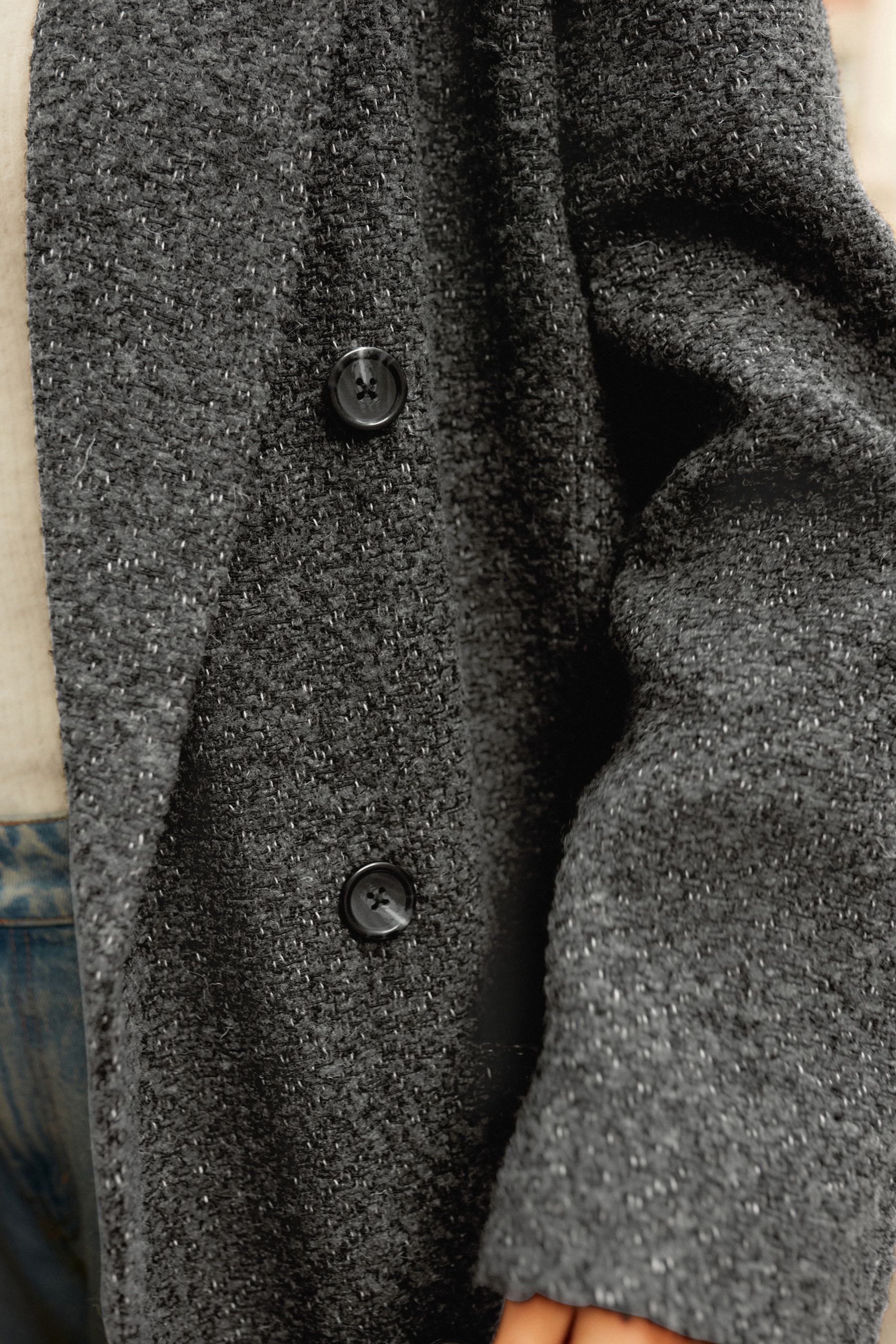 Charcoal grey wool coat womens top