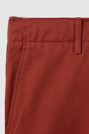 Reiss Rust Ezra Cotton Linen Blend Internal Drawstring Shorts - Image 6 of 6