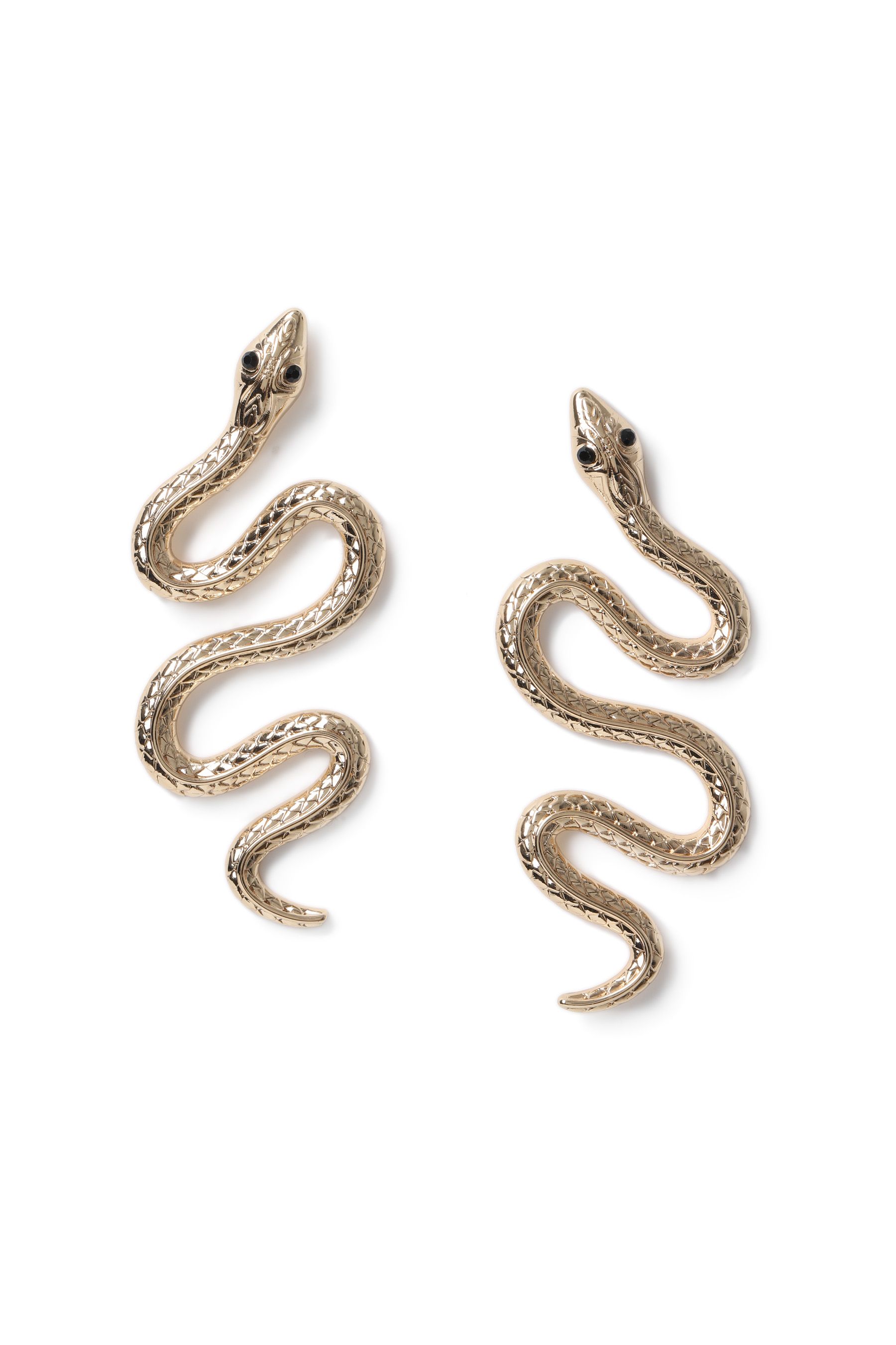 Buy Aela Oversized Gold Tone Snake Effect Earrings from the Next UK online shop