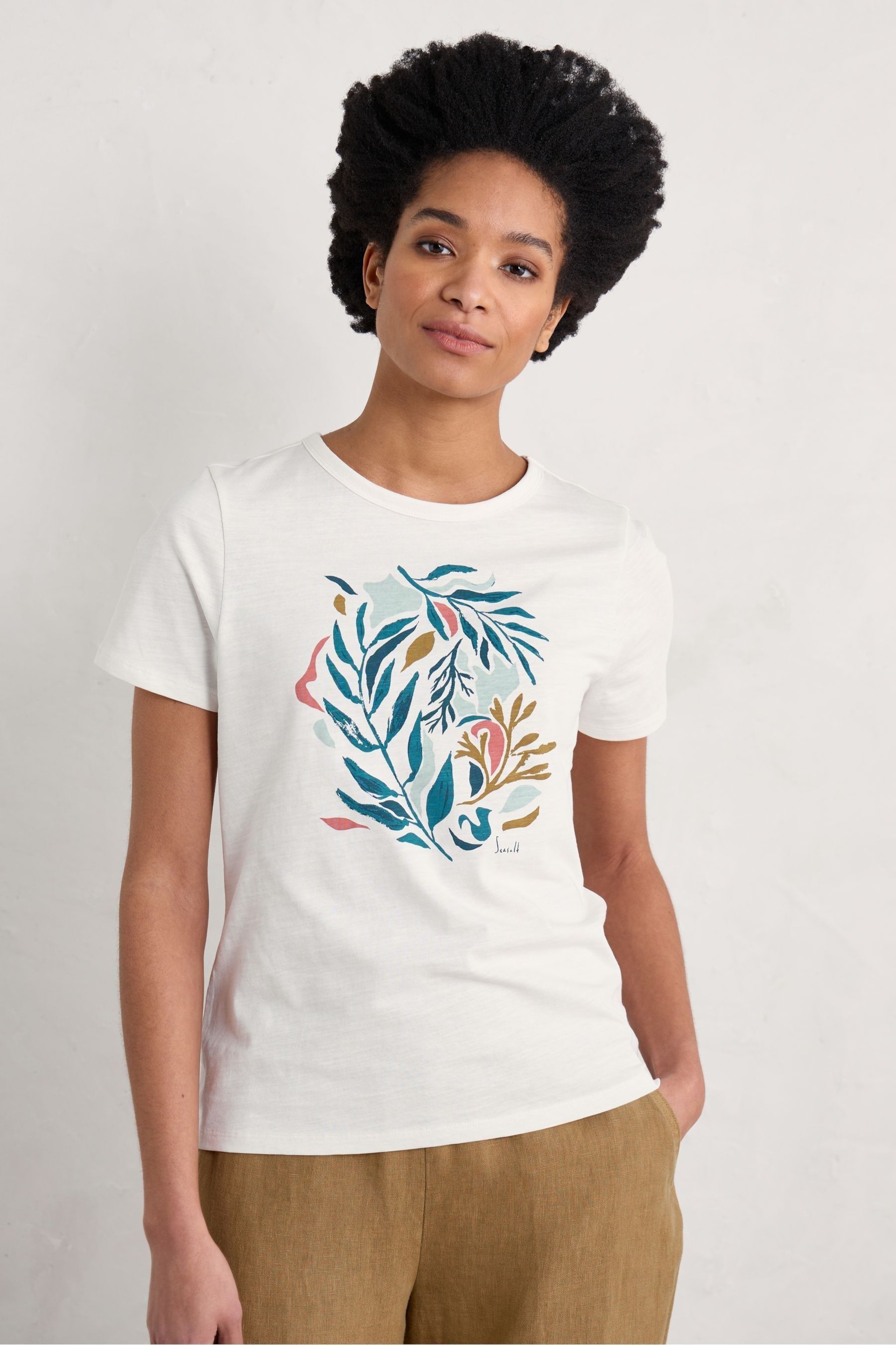 Seasalt Cornwall White Printing Ink T-Shirt - Image 2 of 6