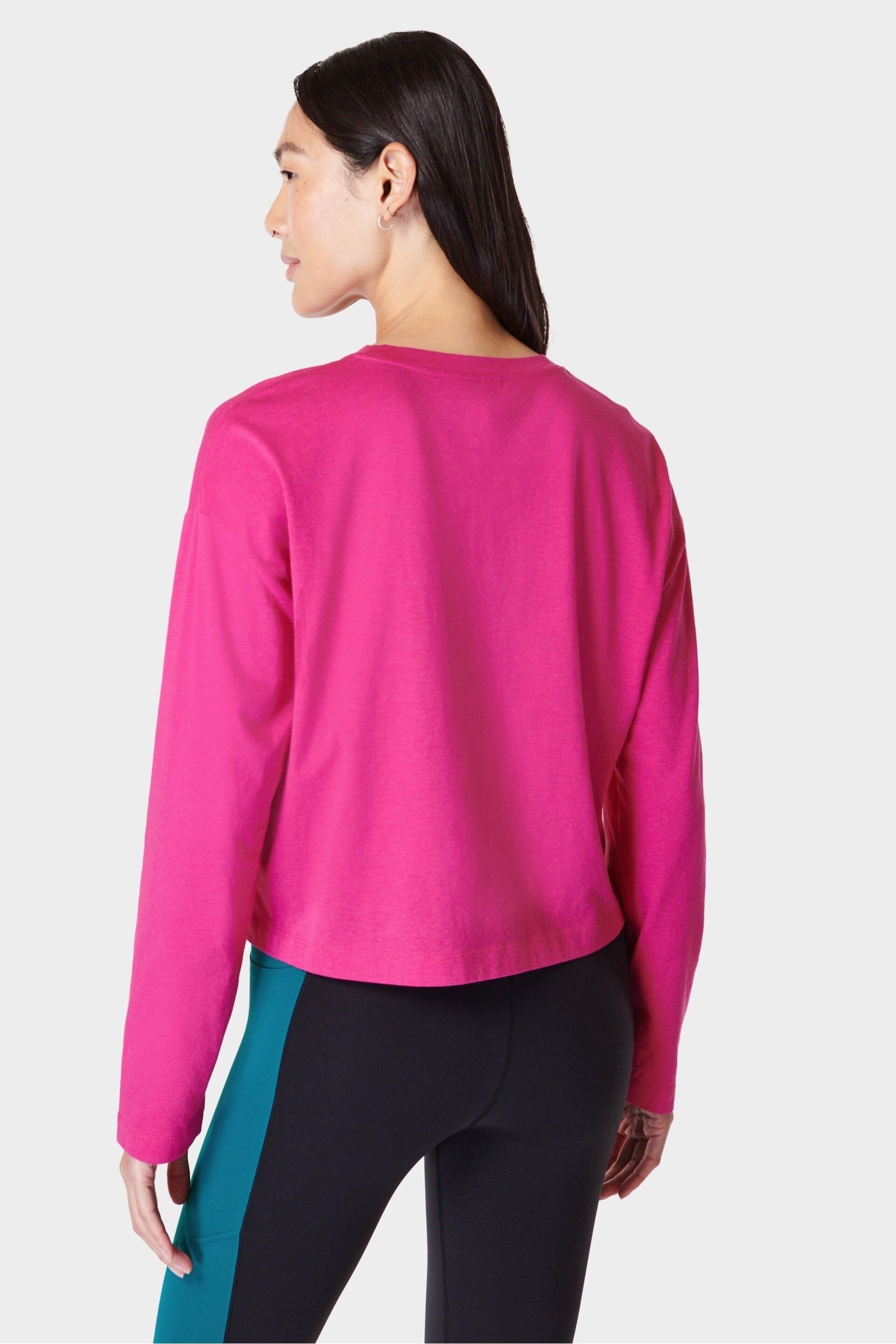Sweaty Betty Beet Pink Essential Crop Long Sleeve T-Shirt - Image 2 of 7