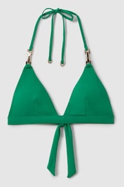 Reiss Green Riah Triangle Halter Neck Bikini Top - Image 3 of 5