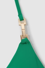 Reiss Green Riah Triangle Halter Neck Bikini Top - Image 5 of 5