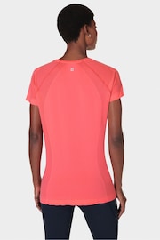 Sweaty Betty Coral Pink Athlete Seamless Featherweight T-Shirt - Image 2 of 7