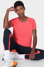 Sweaty Betty Coral Pink Athlete Seamless Featherweight T-Shirt - Image 6 of 7