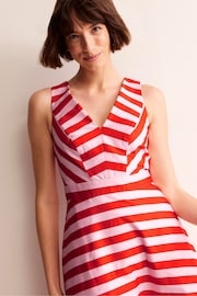 Boden Pink Panelled Stripe Bodice Midi Dress - Image 3 of 6