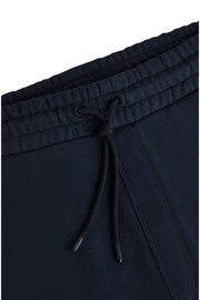 BOSS Blue Cotton-Terry Regular-Fit Shorts With Logo Badge - Image 6 of 6