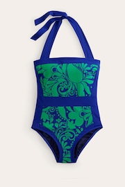 Boden Denim Blue Santorini Halterneck Swimsuit - Image 5 of 6